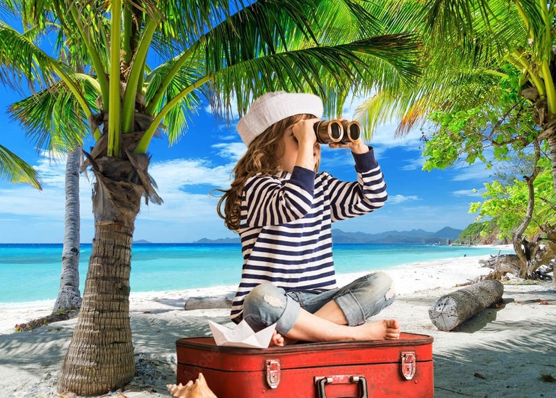 LTLYH 7x5ft Tropical Summer Beach Photography Backdrops Hawaiian Luau Party Blue Sky Sea Background for Outdoor Photo Props 006 - Image 2